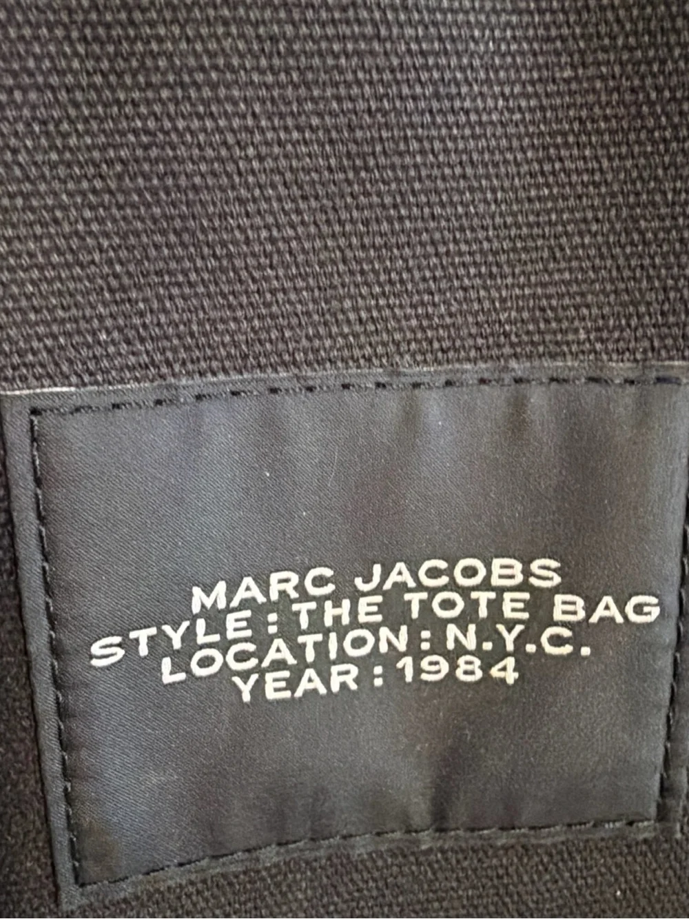 Marc Jacobs Black Canvas 'The Tote Bag' Small Tote with Crossbody Strap